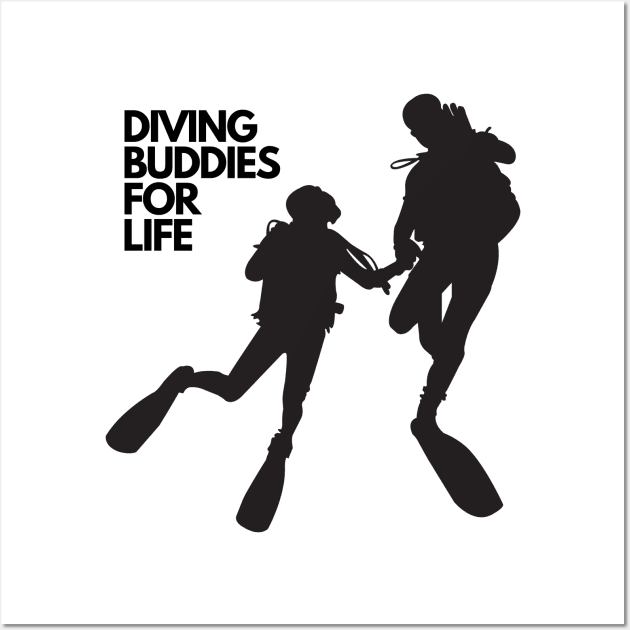 Diving Buddies for Life Wall Art by InkWaveTee